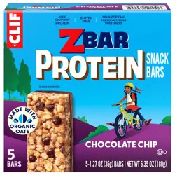Zbar Protein - Chocolate Chip - Crispy Snack Bars - Made with Organic Oats - Non-GMO - 5g Protein - Gluten Free Protein Bars (5 Pack)
