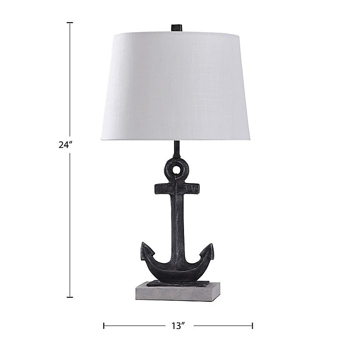 slide 2 of 3, Stylecraft Bertram Table Lamp - Gunmetal with Fabric Lampshade, 1 ct