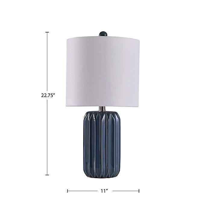 slide 2 of 2, Hampton Table Lamp - Blue with White Shade, 1 ct