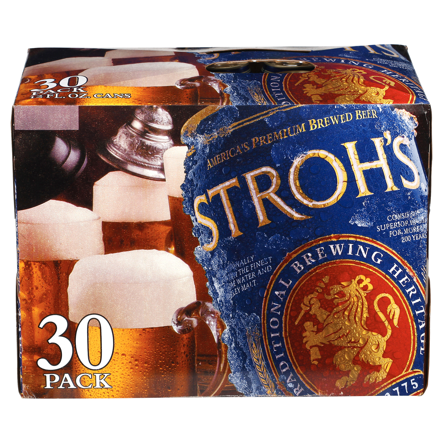 slide 1 of 4, Stroh's Classic Lager Beer 30-12 fl oz Cans, 30 ct; 12 oz
