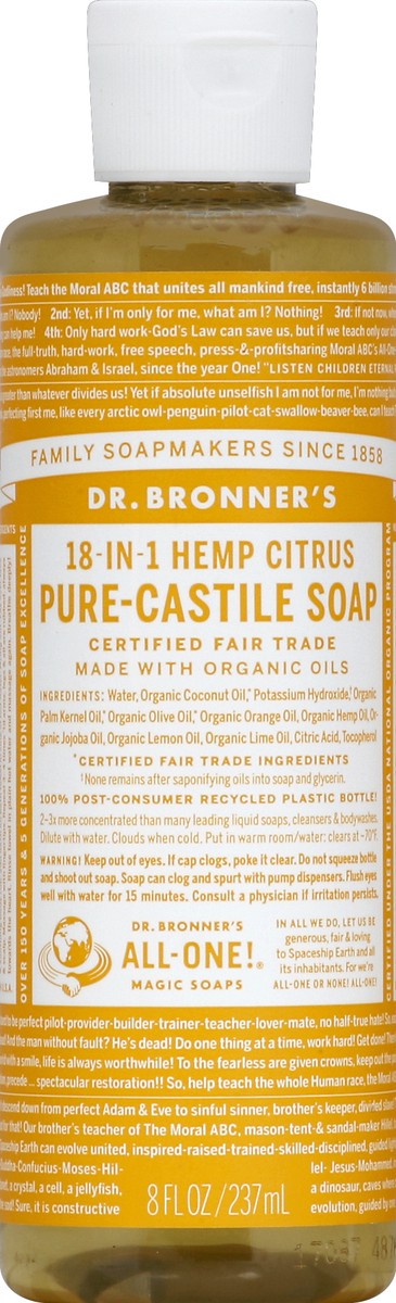 slide 3 of 3, Dr. Bronner's Citrus Pure-Castile Liquid Soap, 8 oz