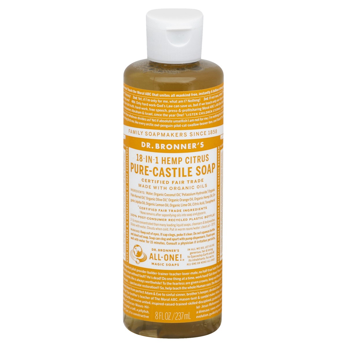 slide 2 of 3, Dr. Bronner's Citrus Pure-Castile Liquid Soap, 8 oz