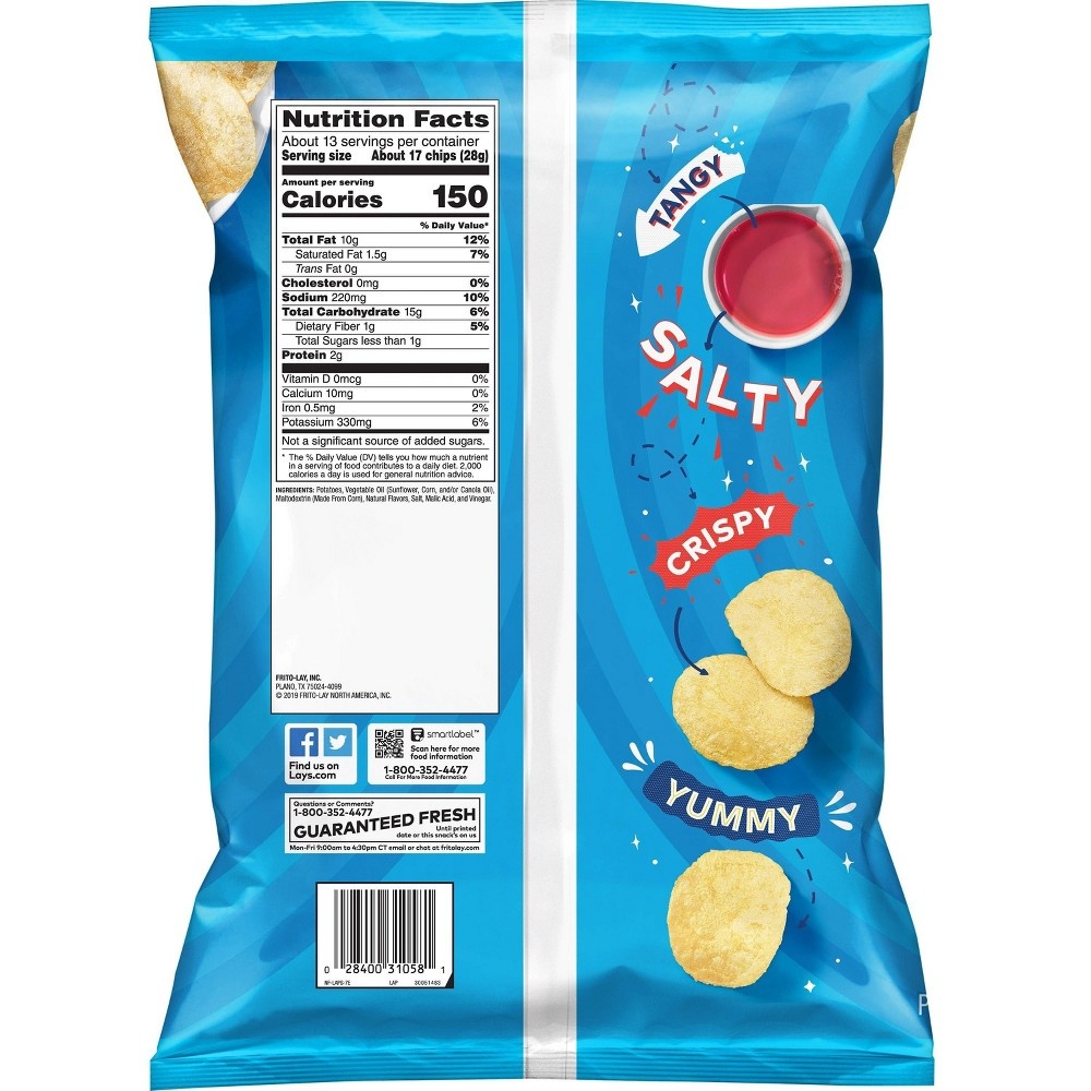 slide 2 of 3, Lay's Salt and Vinegar - 12.5oz, 