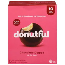 Donutful™ Chocolate Dipped Vanilla Cake Mini Donuts