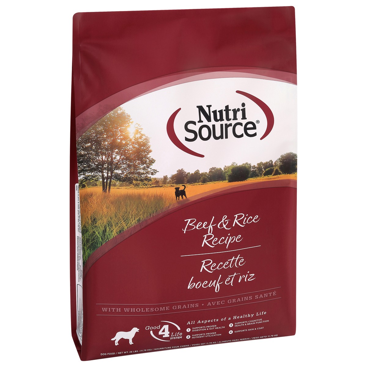 slide 7 of 14, NutriSource For All Life Stages Beef & Rice Recipe Dog Food 26 lb, 26 lb