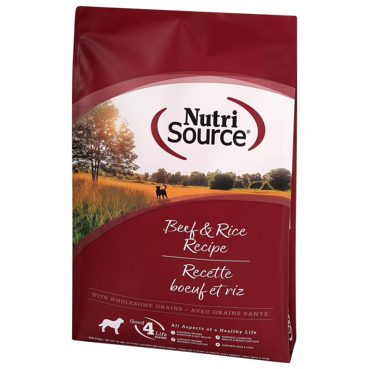 slide 4 of 14, NutriSource For All Life Stages Beef & Rice Recipe Dog Food 26 lb, 26 lb