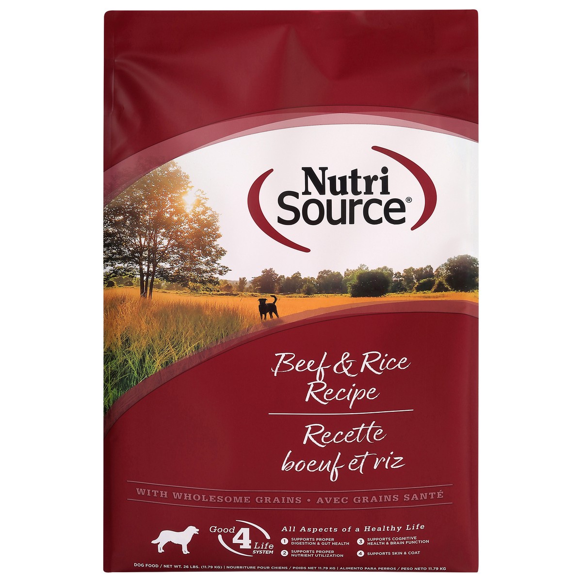 slide 10 of 14, NutriSource For All Life Stages Beef & Rice Recipe Dog Food 26 lb, 26 lb