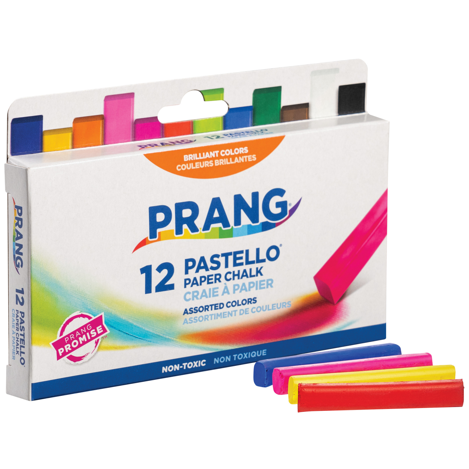slide 1 of 2, PRANG Pastello Paper Chalk, Square, Assorted Colors, 12 Count, 12 ct
