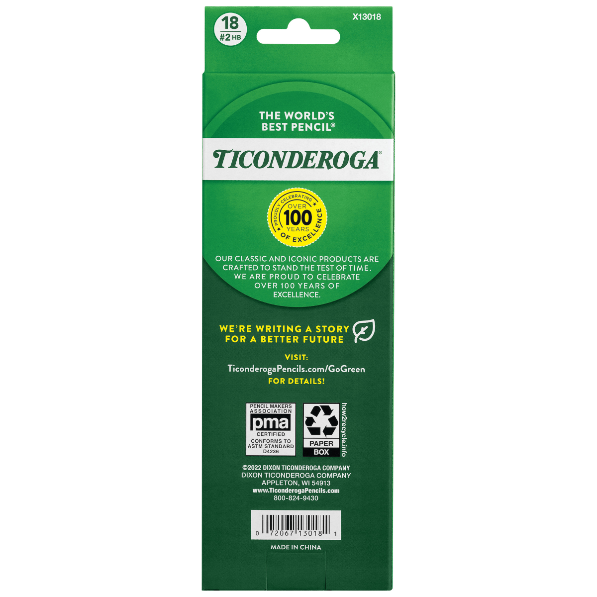 slide 2 of 3, Ticonderoga Wood-Cased Pencils, Pre-Sharpened, #2 HB Soft, Neon Colors, 18 Count, 18 ct