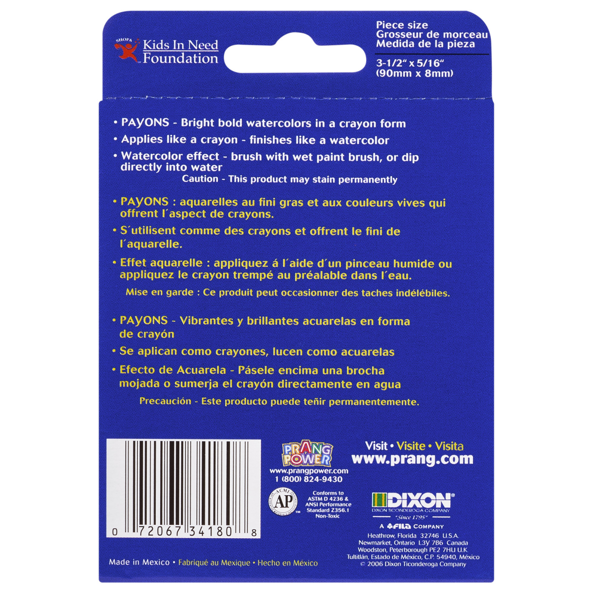 slide 2 of 2, PRANG Payons Watercolor Crayons, Assorted Colors, 8 Ct, 8 ct