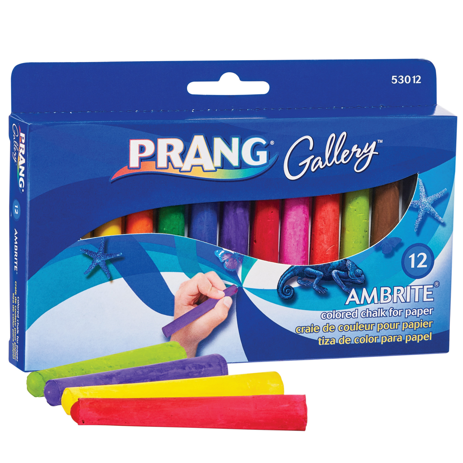 slide 1 of 2, PRANG Ambrite Paper Chalk, Assorted Colors, 12 Count, 12 ct