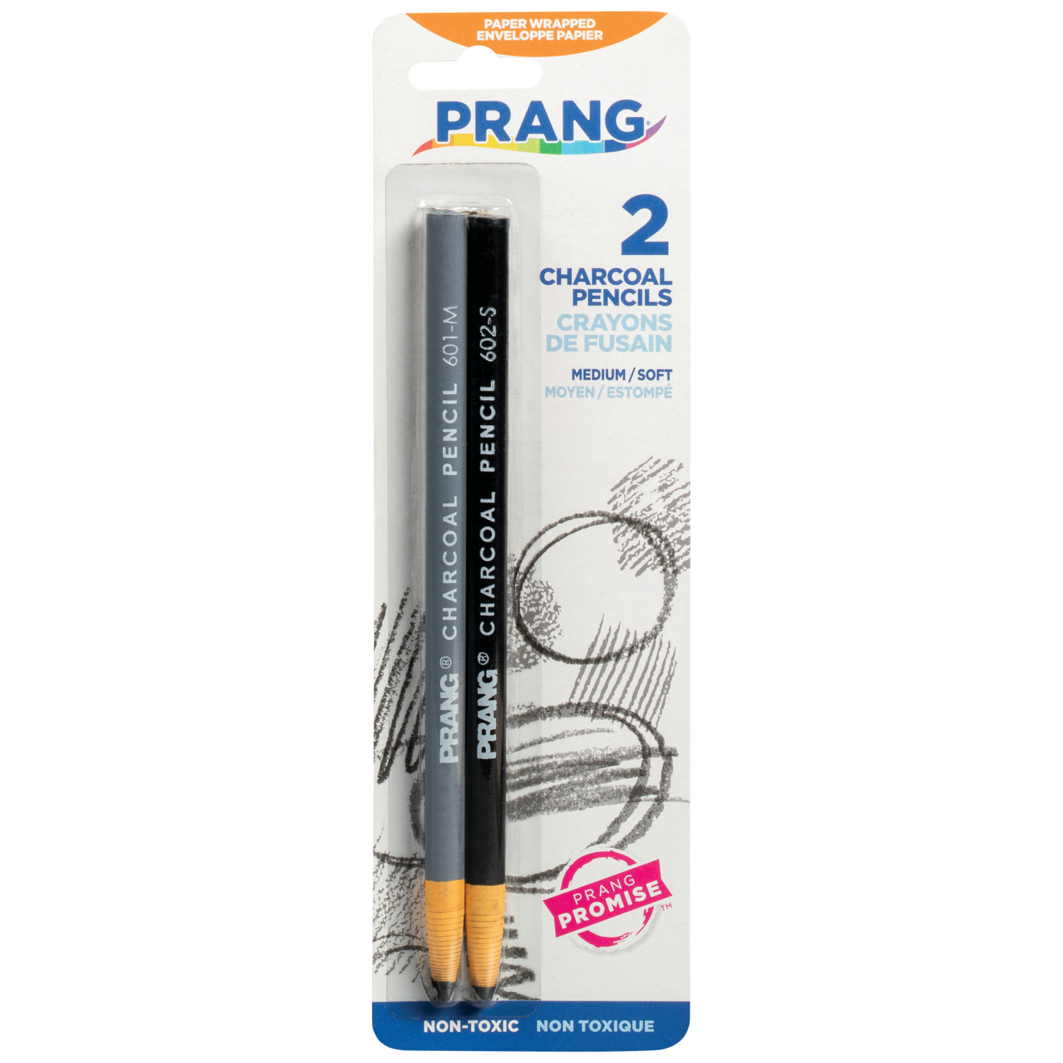 slide 1 of 2, PRANG Charcoal Pencils, Medium & Soft Core, 2 Count, 2 ct