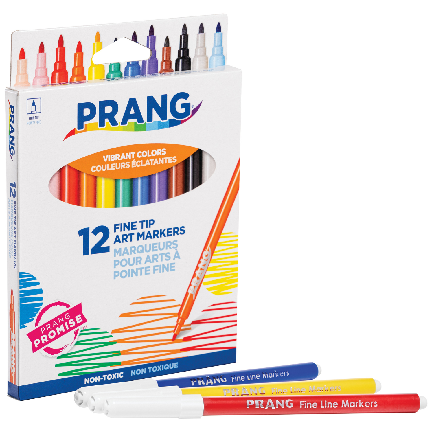 slide 1 of 2, PRANG Classic Art Markers, Fine Tip, Assorted Colors, 12 Count, 12 ct