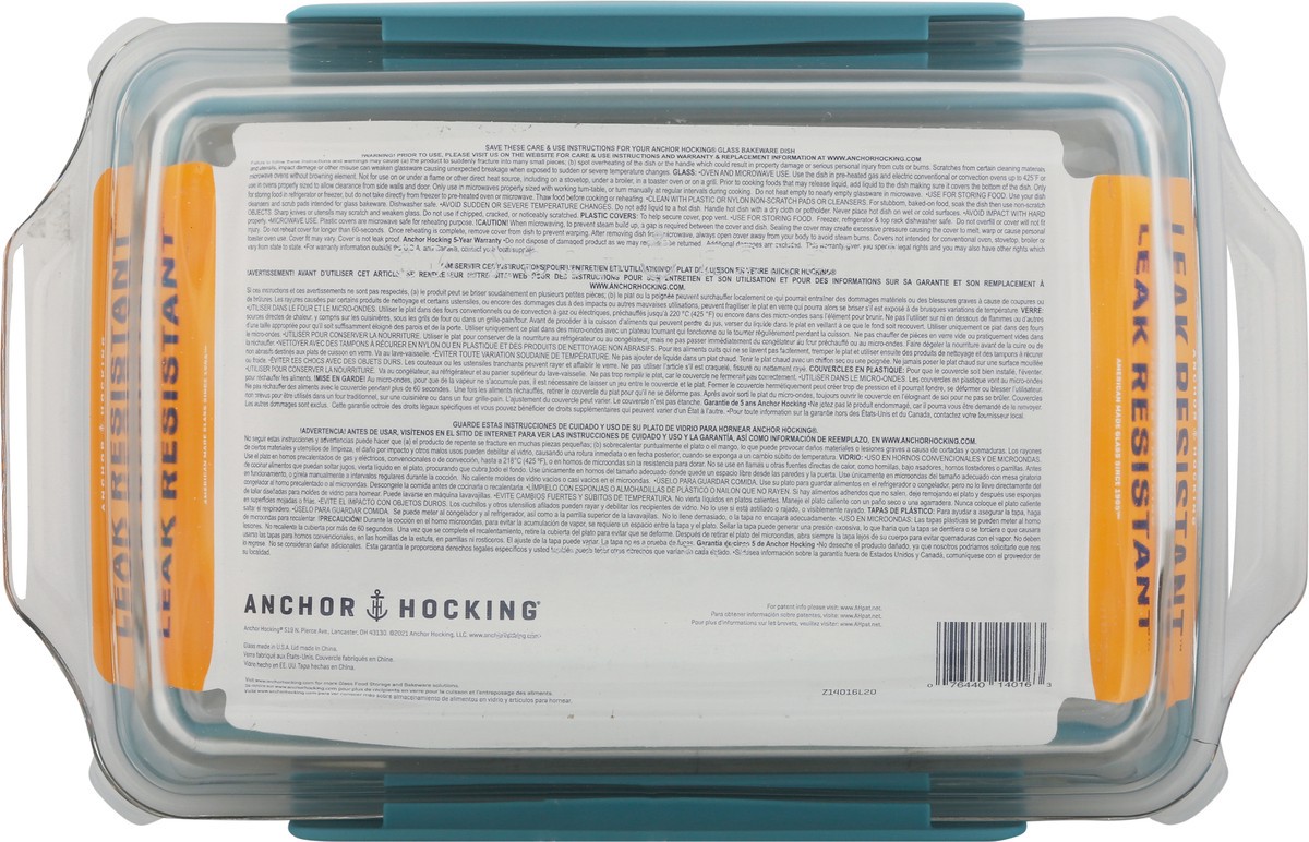 slide 6 of 11, Anchor Hocking 3 Quart Glass Baking Dish With Locking Lid 1 ea, 1 ct