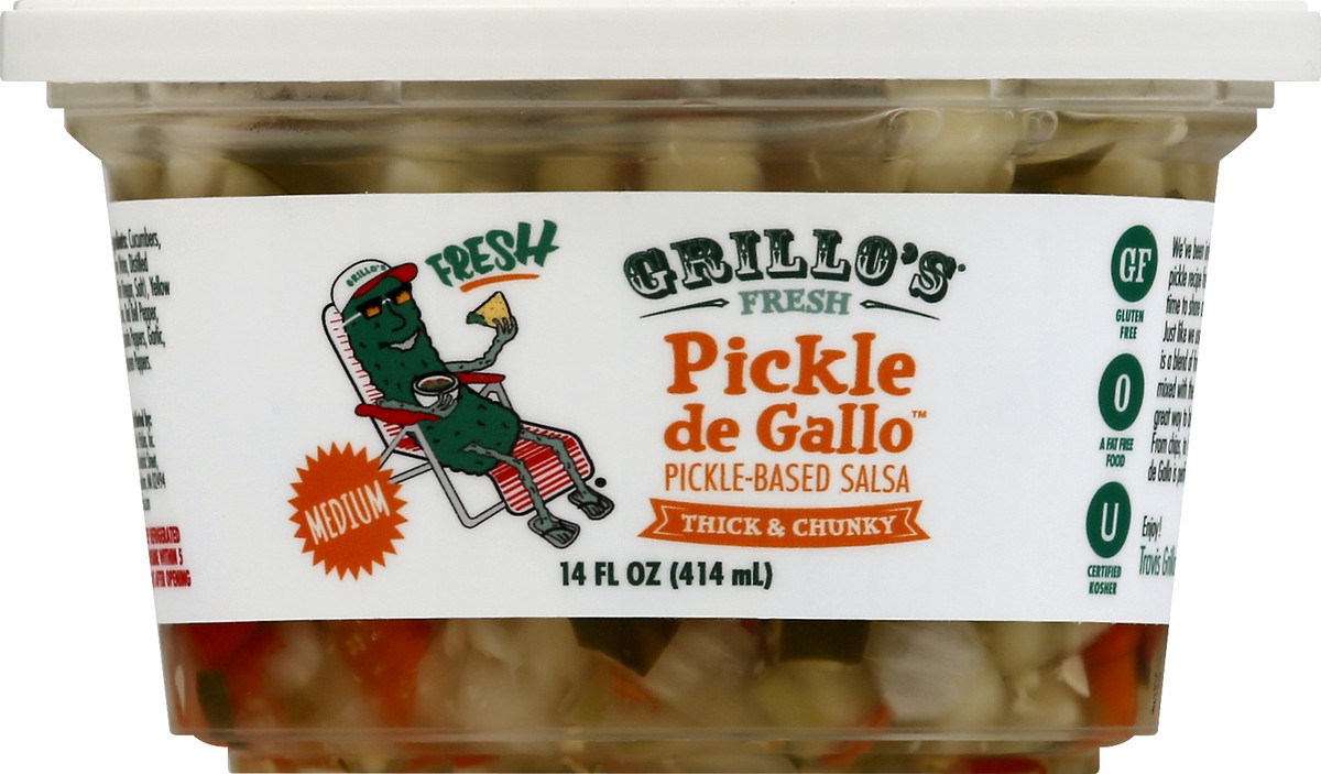 slide 5 of 13, Grillo's Pickles Grillo's Fresh Medium Pickle De Gallo Pickle-based Salsa, 14 oz