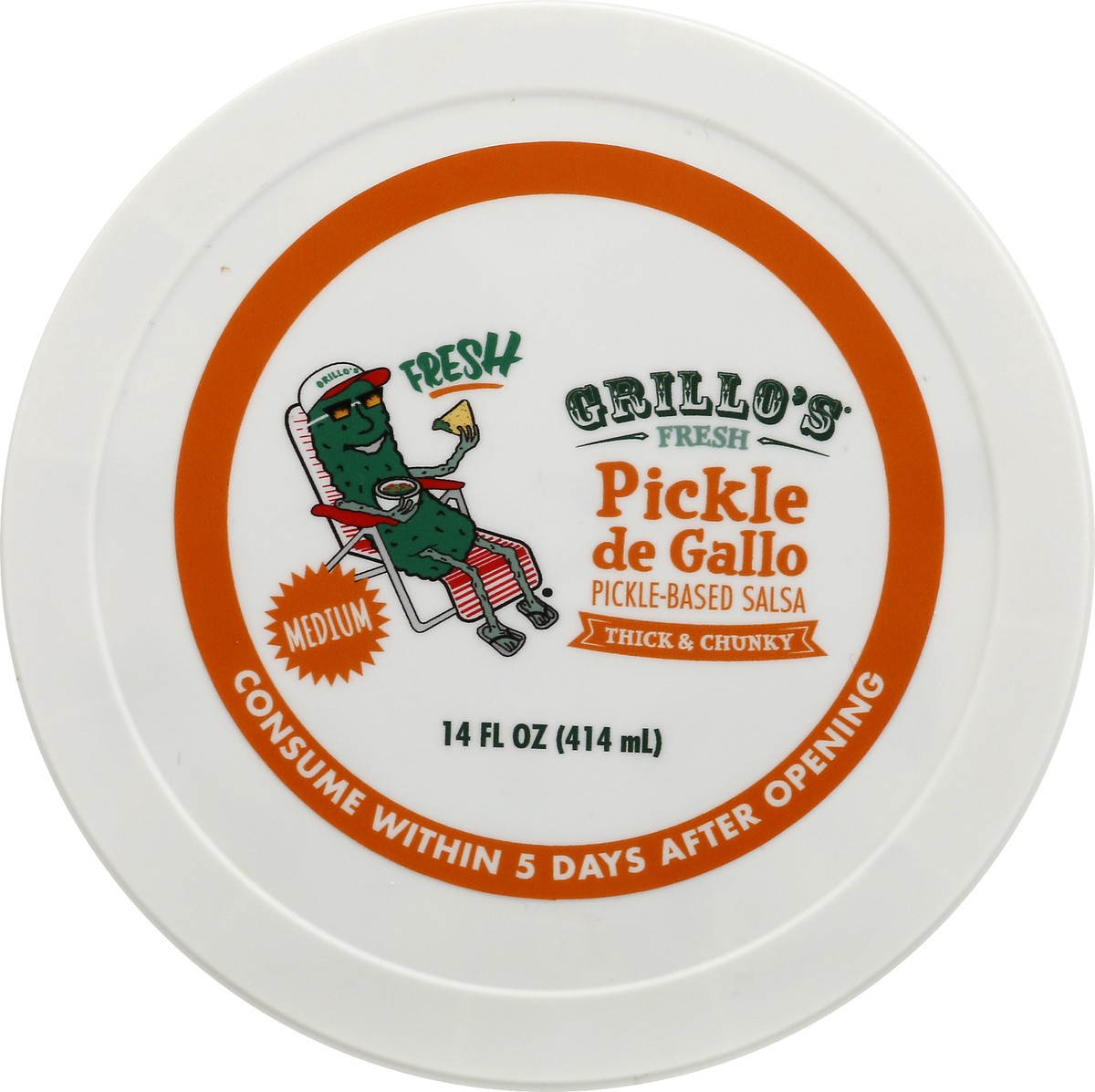 slide 10 of 13, Grillo's Pickles Grillo's Fresh Medium Pickle De Gallo Pickle-based Salsa, 14 oz