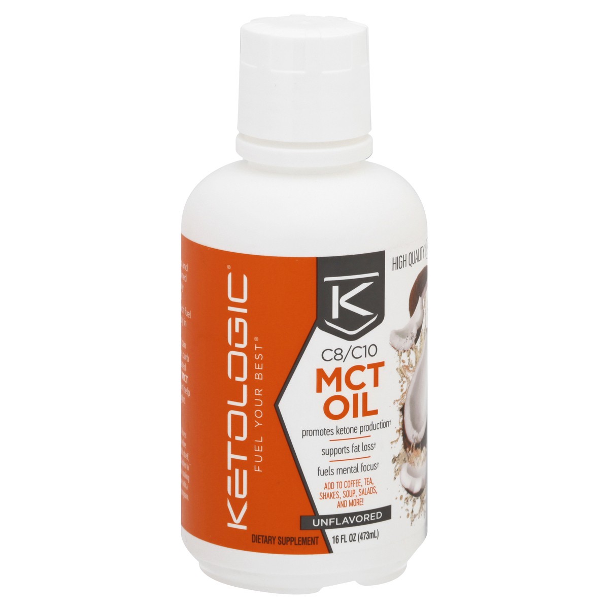 slide 6 of 9, KetoLogic Unflavored MCT Oil 16 oz, 16 oz