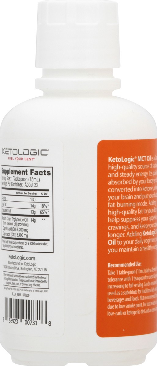 slide 5 of 9, KetoLogic Unflavored MCT Oil 16 oz, 16 oz