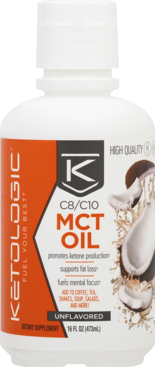 slide 8 of 9, KetoLogic Unflavored MCT Oil 16 oz, 16 oz