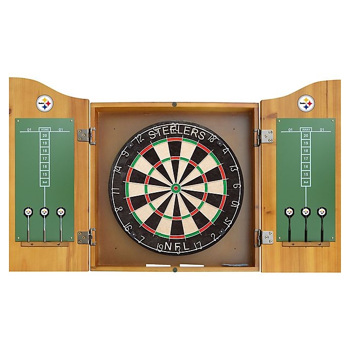 slide 2 of 2, NFL Pittsburgh Steelers Dartboard and Cabinet Set, 1 ct