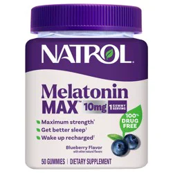 Natrol 10mg per Gummy MelatoninMax Blueberry Flavor