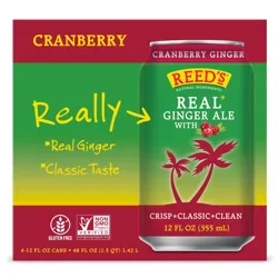 Reed's Real Ginger Ale with Cranberry - 4 pk Cans