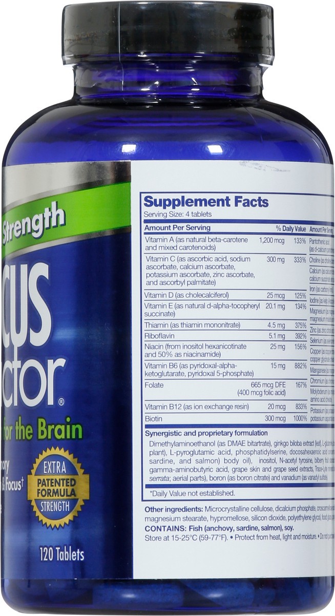 slide 9 of 9, Focus Factor Extra Strength Tablets, 120 ct