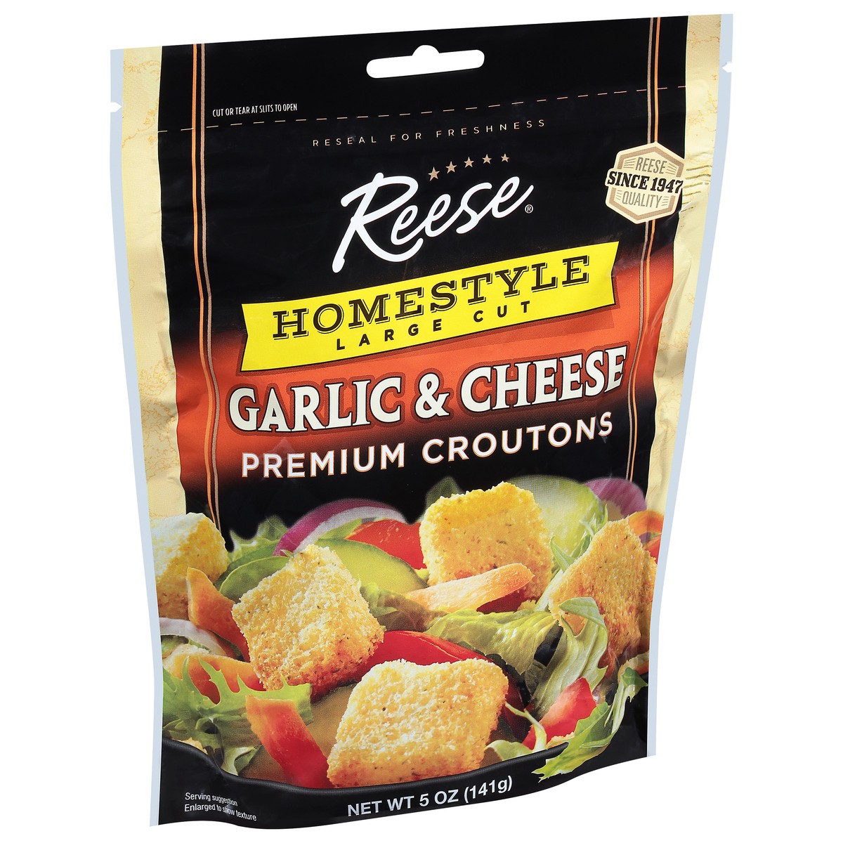 slide 2 of 9, Reese Homestyle Large Cut Premium Garlic & Cheese Croutons 5 oz, 5 oz