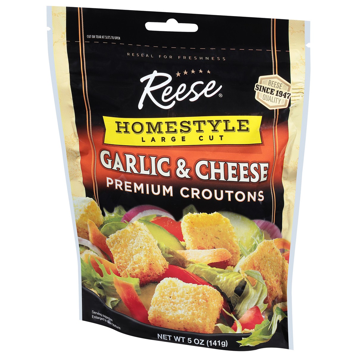 slide 3 of 9, Reese Homestyle Large Cut Premium Garlic & Cheese Croutons 5 oz, 5 oz