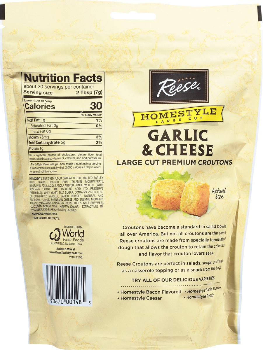 slide 5 of 9, Reese Homestyle Large Cut Premium Garlic & Cheese Croutons 5 oz, 5 oz