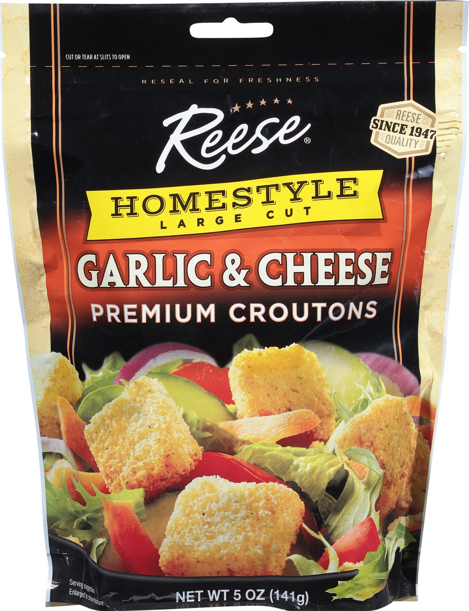 slide 6 of 9, Reese Homestyle Large Cut Premium Garlic & Cheese Croutons 5 oz, 5 oz