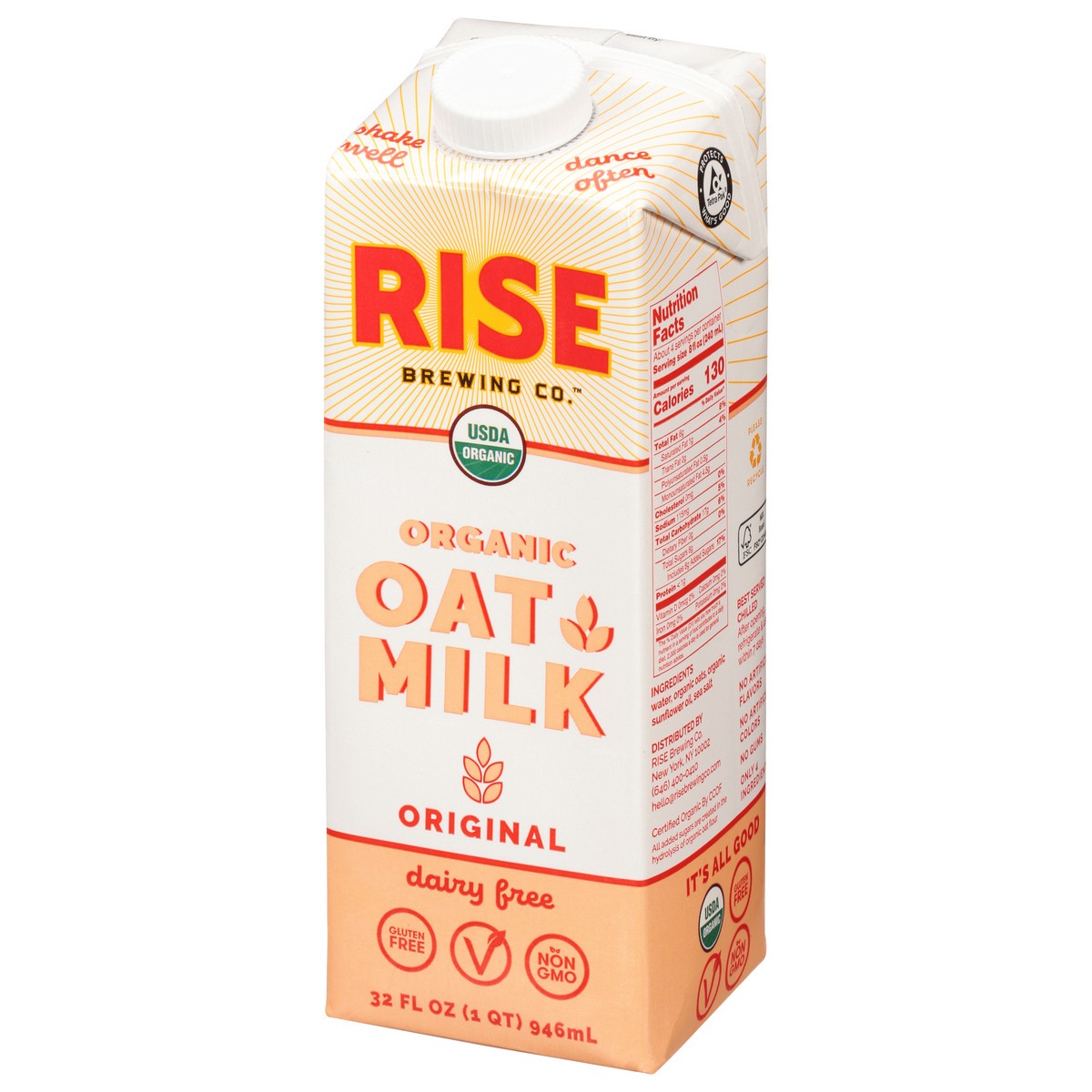 slide 7 of 9, RISE Brewing Co. Organic Original Oat Milk 32 fl oz, 32 fl oz