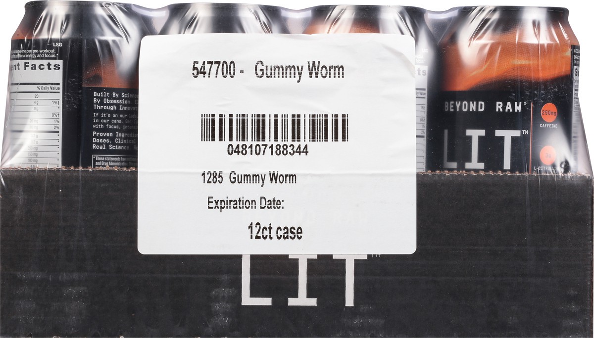 slide 5 of 9, Beyond Raw LIT - Gummy Worm, 12 ct