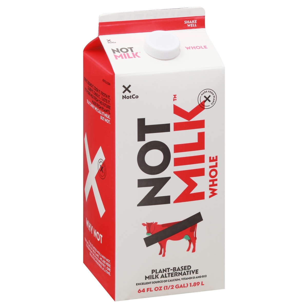 slide 1 of 1, Not Milk Plant-Based Whole Milk Alternative 64 fl oz, 64 oz