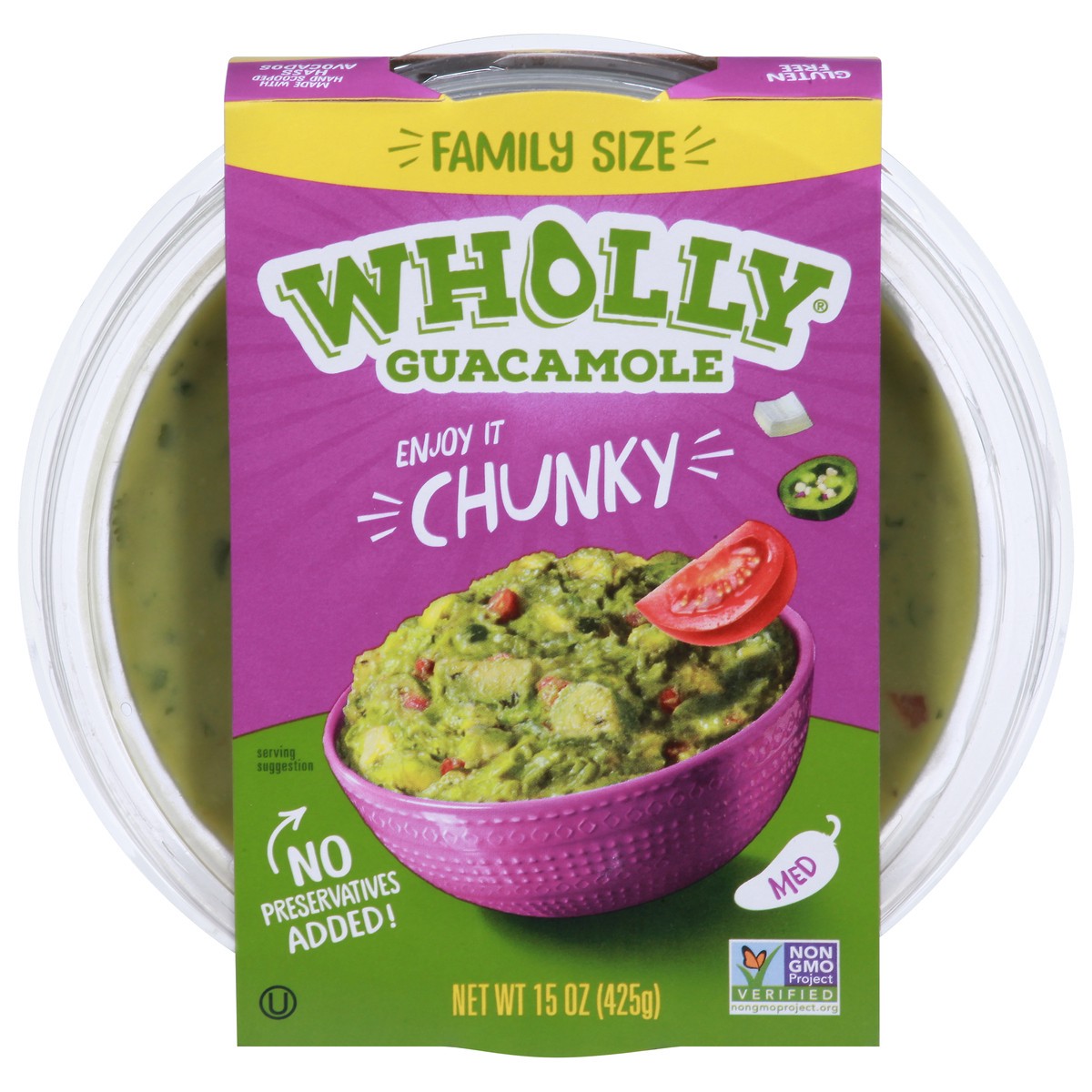 slide 1 of 9, Wholly Guacamole Gauc Chunky Bowl, 15 oz