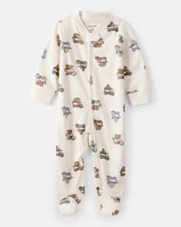 Carter's Carters Baby Boy Truck Print Cotton Long-Sleeve Sleep & Play - Ivory Ivory 3M