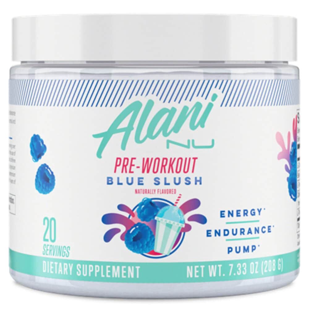 slide 1 of 3, Alani Nu Pre Workout Blue Slush, 7.33 oz