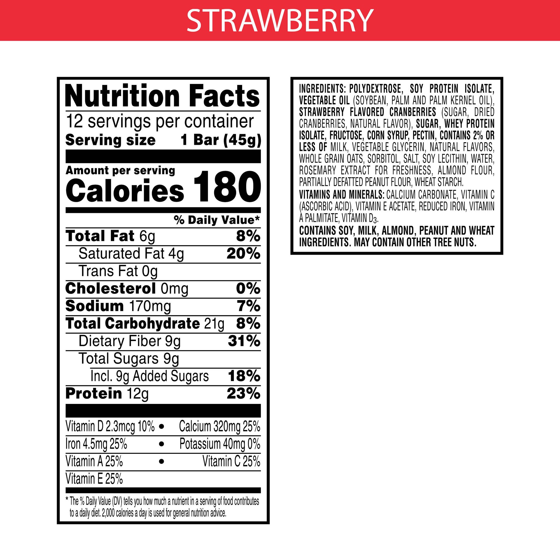 slide 3 of 5, Special K Bar Protein Meal Bars, 12g Protein Snacks, Meal Replacement, Value Size, Strawberry, 19oz Box, 12 Bars, 19 oz