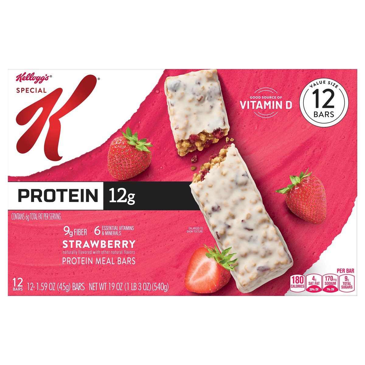 slide 1 of 5, Special K Kellogg's Special K Protein Meal Bars, Strawberry, 19 oz, 12 Count, 19 oz