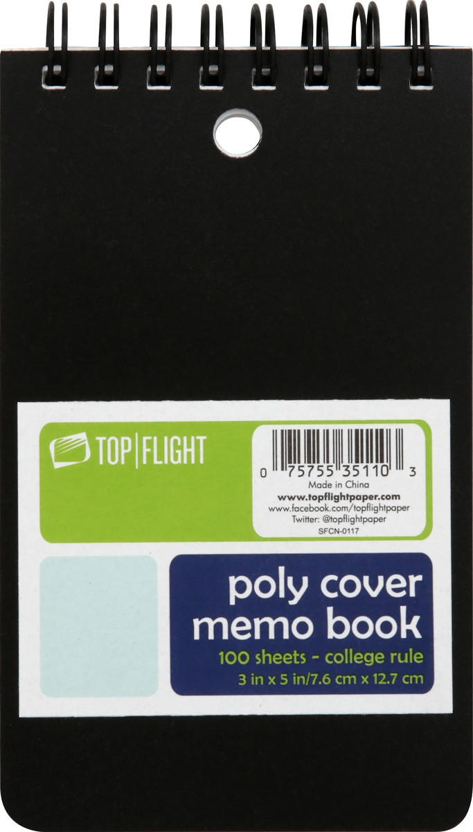 slide 6 of 7, Top Flight Poly Cover Memo Book College Rule, 100 ct