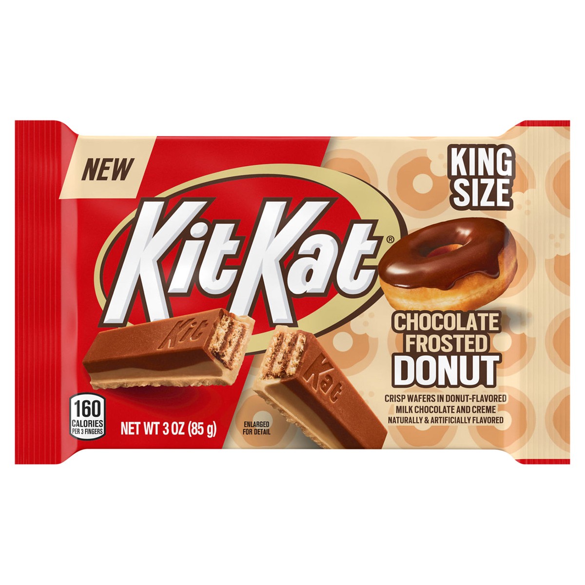slide 1 of 8, KIT KAT Chocolate Frosted Donut Flavored King Size, Candy Bar, 3 oz, 3 oz