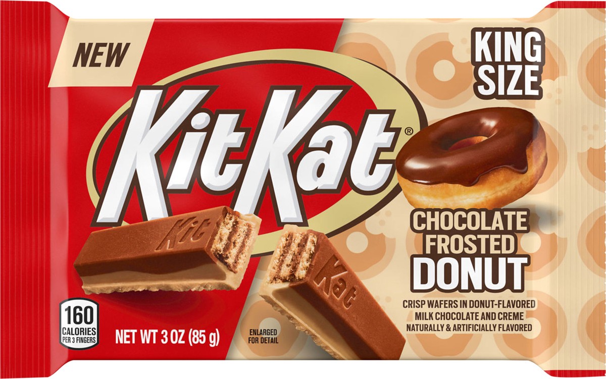 slide 2 of 8, KIT KAT Chocolate Frosted Donut Flavored King Size, Candy Bar, 3 oz, 3 oz