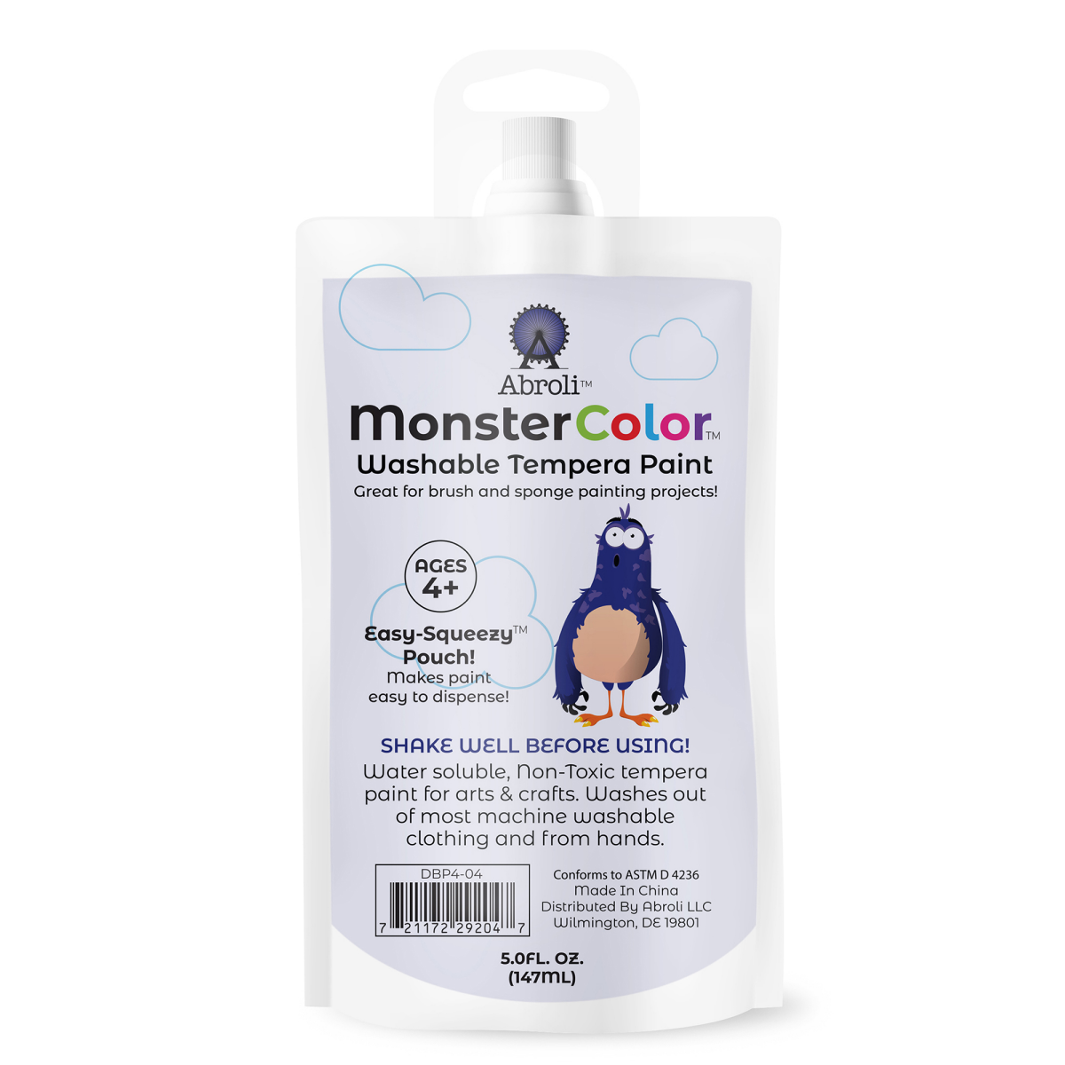 slide 2 of 2, Abroli Monster Color 5oz Dark Blue Washable Tempera Paint Pouch, 5 oz