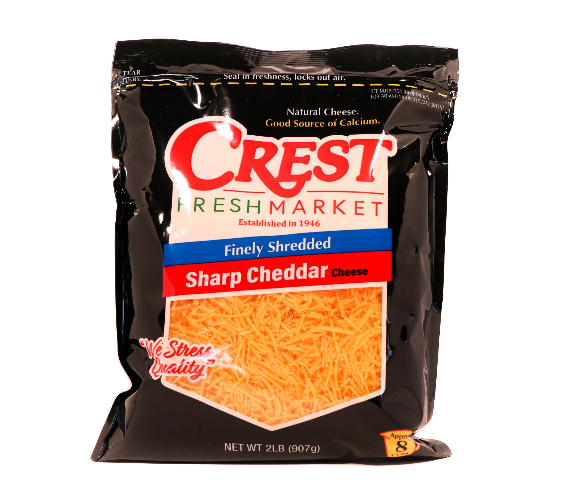 slide 1 of 1, Crest Foods Crest Shredded Sharp Cheddar, 2 lb