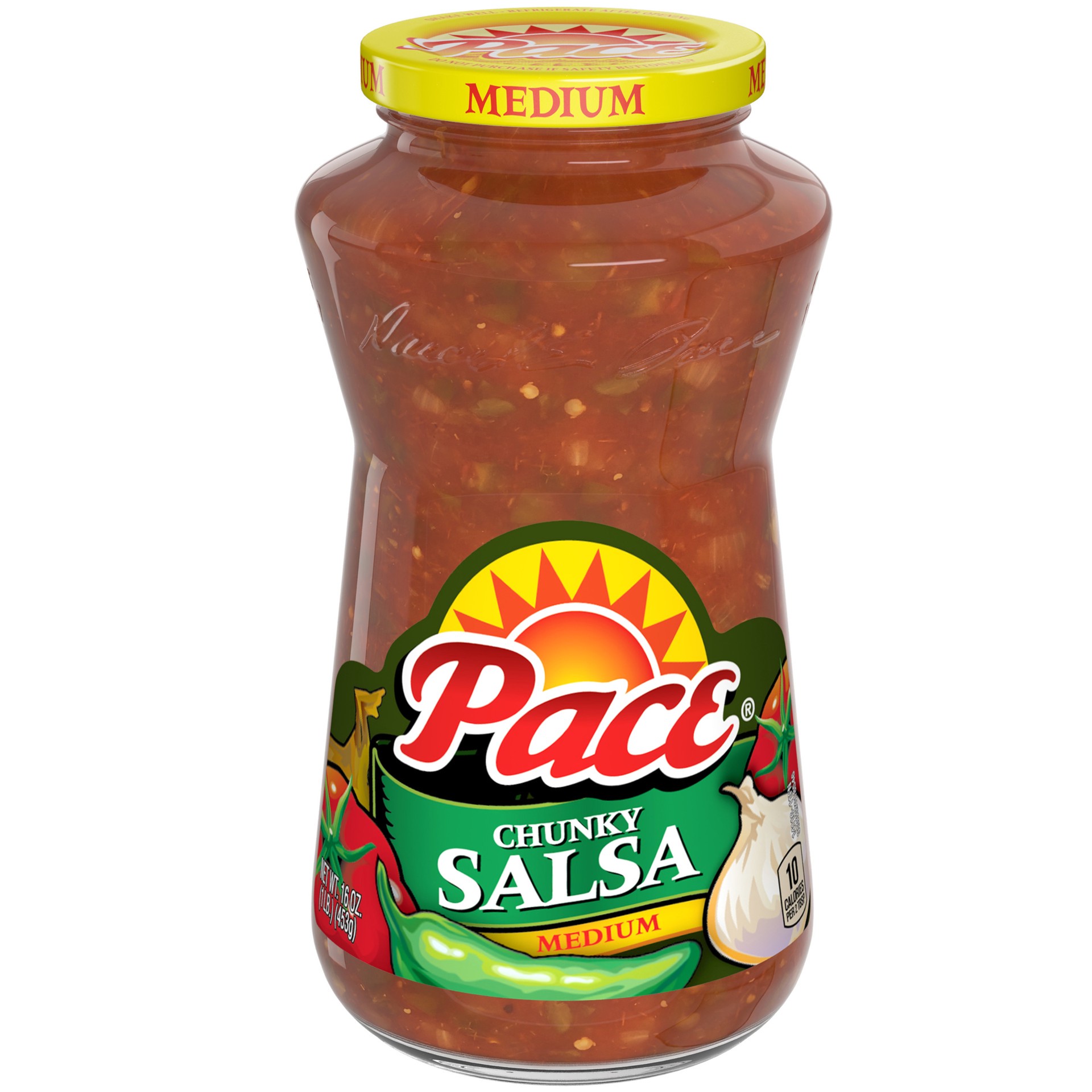slide 1 of 1, Pace Chunky Salsa Medium, 16 oz Jar, 16 oz