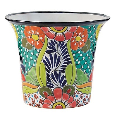 slide 1 of 1, Blue Orange Pottery Ele Talavera Planter, 1 ct