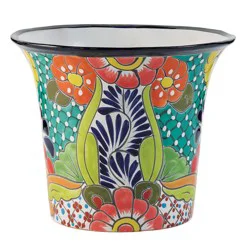 Blue Orange Pottery Ele Talavera Planter