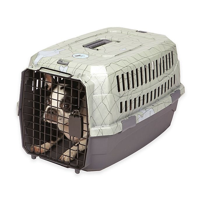 slide 1 of 2, Dog is Good Medium Never Travel Alone Medium Dog Crate, 1 ct