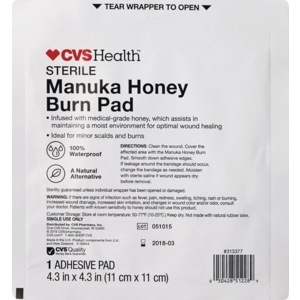 slide 1 of 1, CVS Health Sterile Manuka Honey Burn Pad, 1 ct