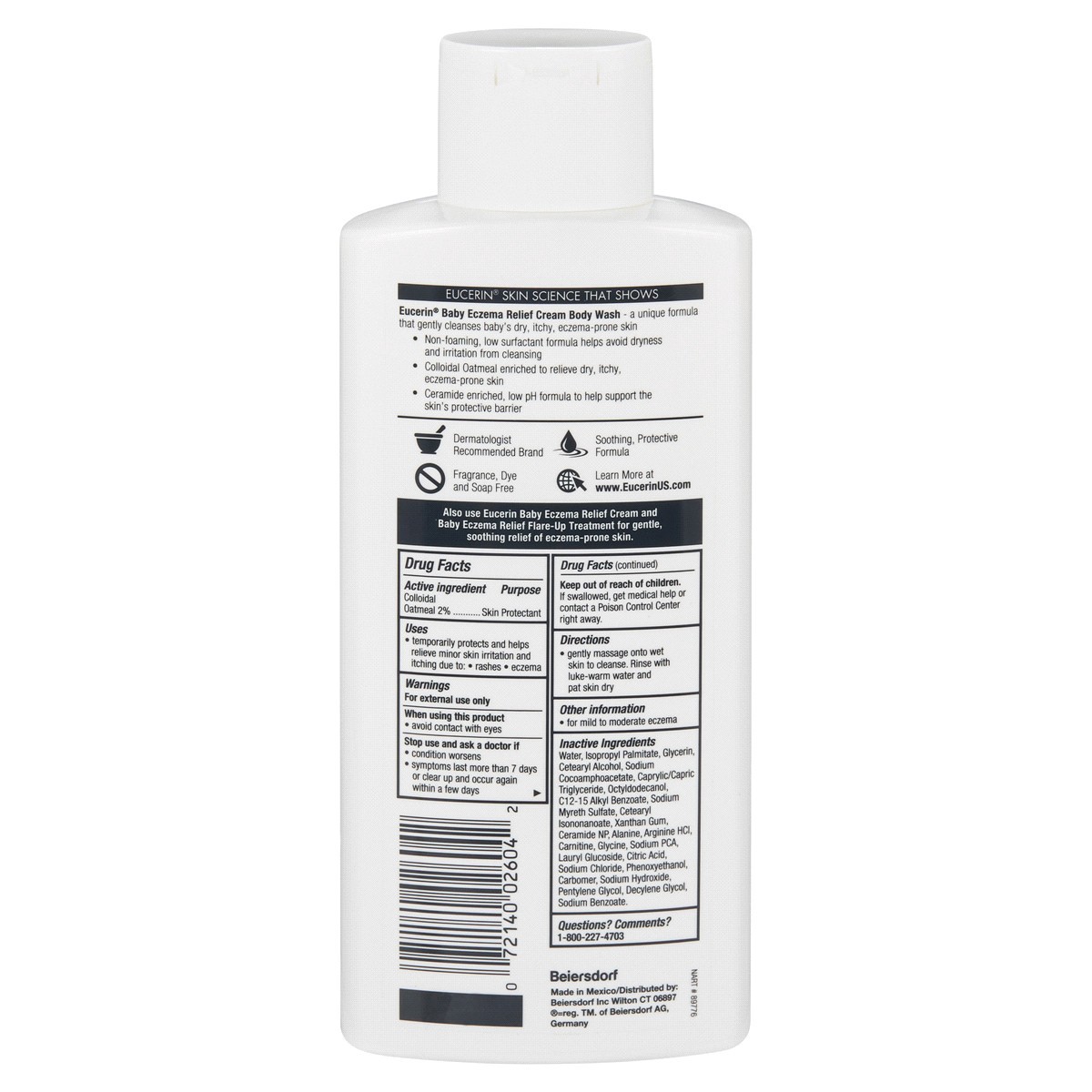 slide 2 of 2, Eucerin Baby Eczema Relief Cream Body Wash, 13.5 oz